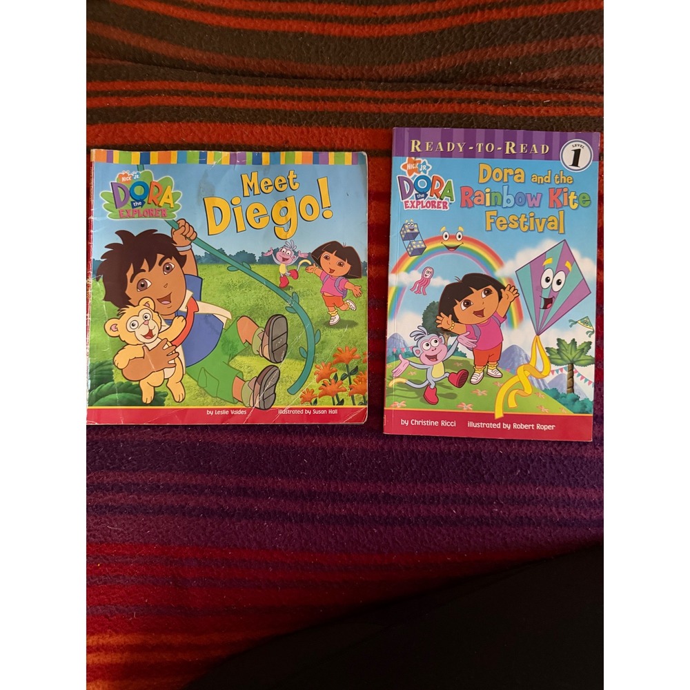 Dora the Explorer "Meet Diego" & "Rainbow Kite Festival" Ready to Read Books Set